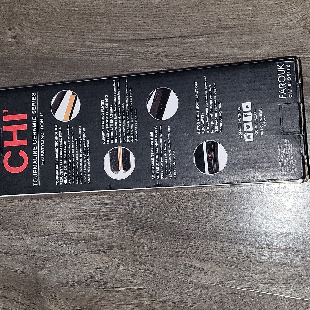 CHI Tourmaline Ceramic Hairstyling Iron - Black New - Picture 3 of 3